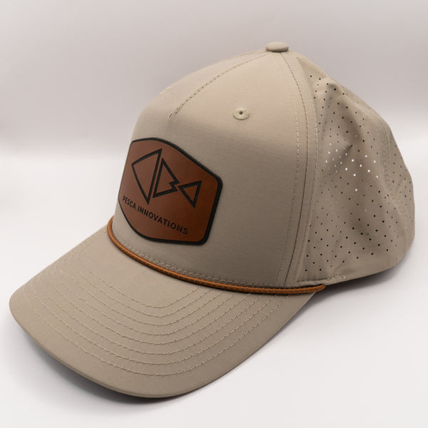 Pesca Innovations Leather Patch Hat - Richardson 355 Trench Coat/Russet-Grey