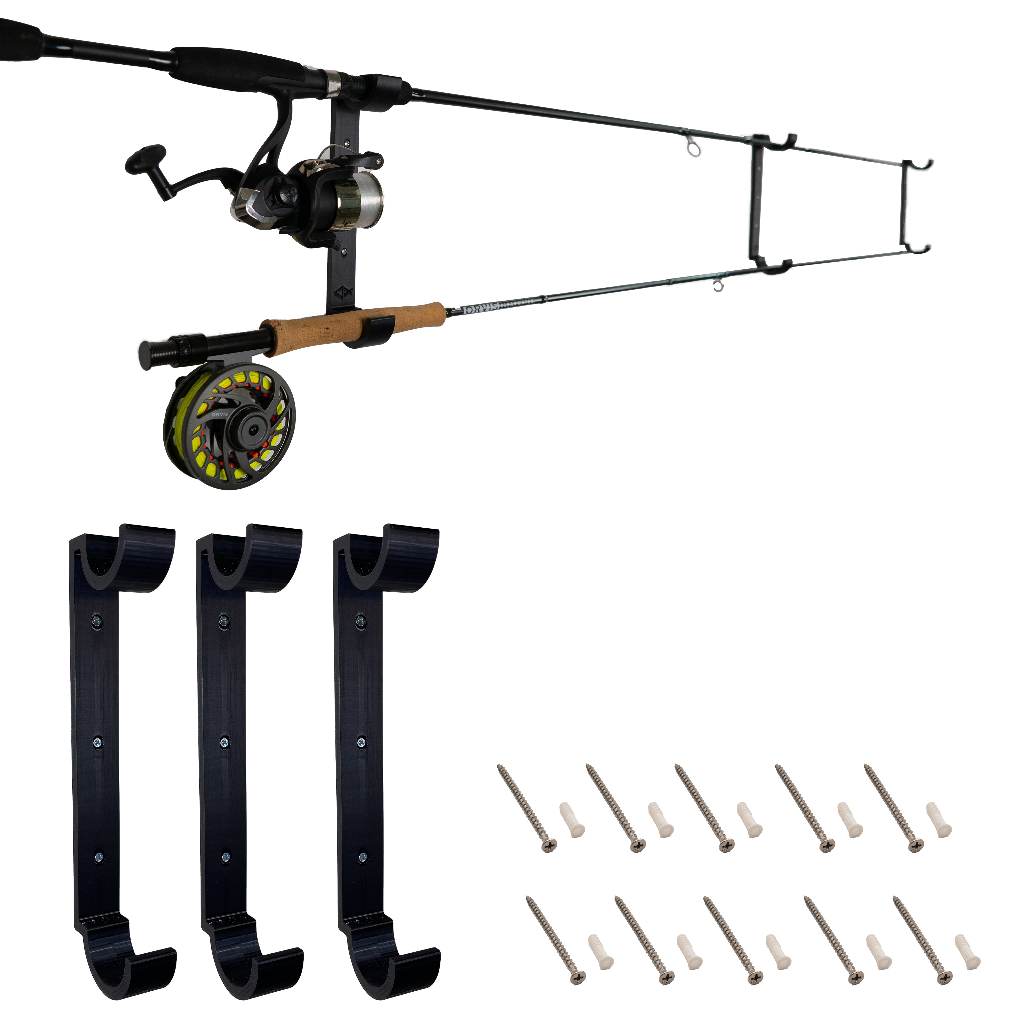 Wall Mount Fishing Rod Holder Double Wall Mount Fishing Rod Holder Double