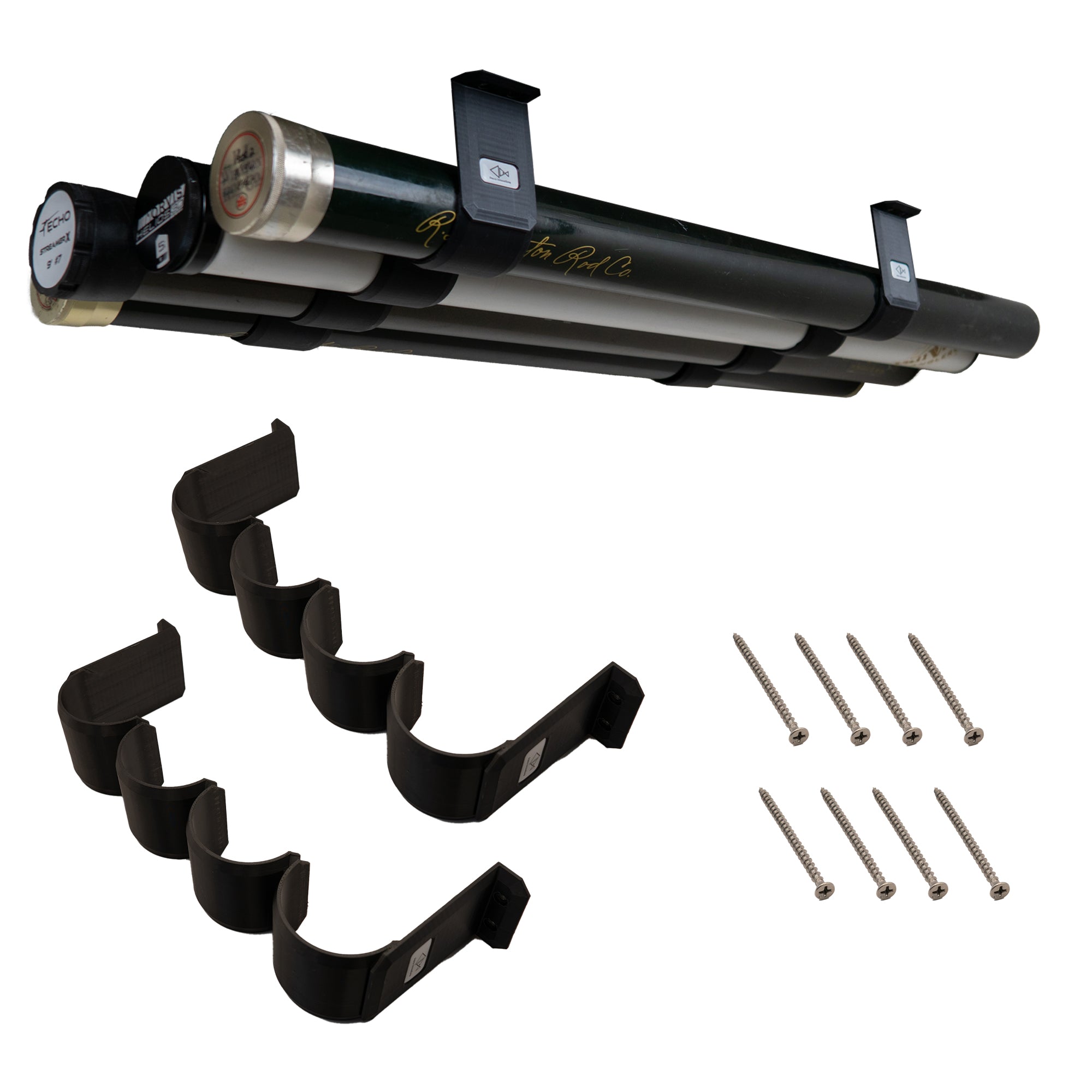 Fly Rod Tube Holder Quad - Shelf Mount