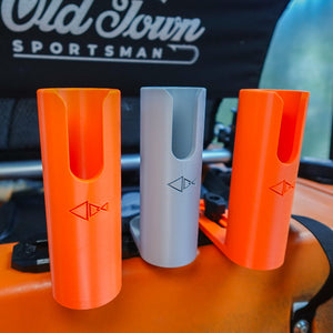 The Kayak Fishing Rod Holder by Pesca Innovations can hold any size fishing rod on any kayak or boat.