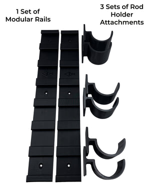 Included in the Rod Holder Package is one set of Modular Rails and three sets of Rod Holder Attachments.