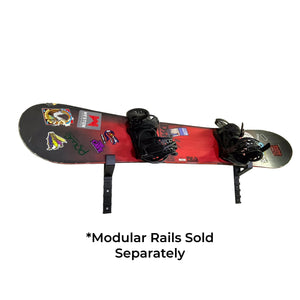 The Snowboard Holder Wall Mount Attachment for Pesca Innovations Modular Storage System and Modular Rails are Sold Separately.