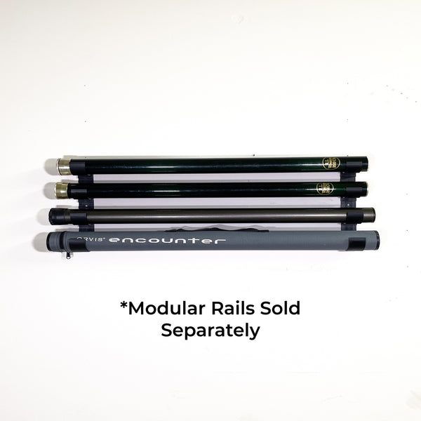 The Rod Tube Holder Attachment for the Pesca Innovations Modular Rail allows you to store any size fishing rod tube on your wall.