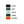 Color swatches labeled Black, Gray, White, Green, and Orange on a white background.