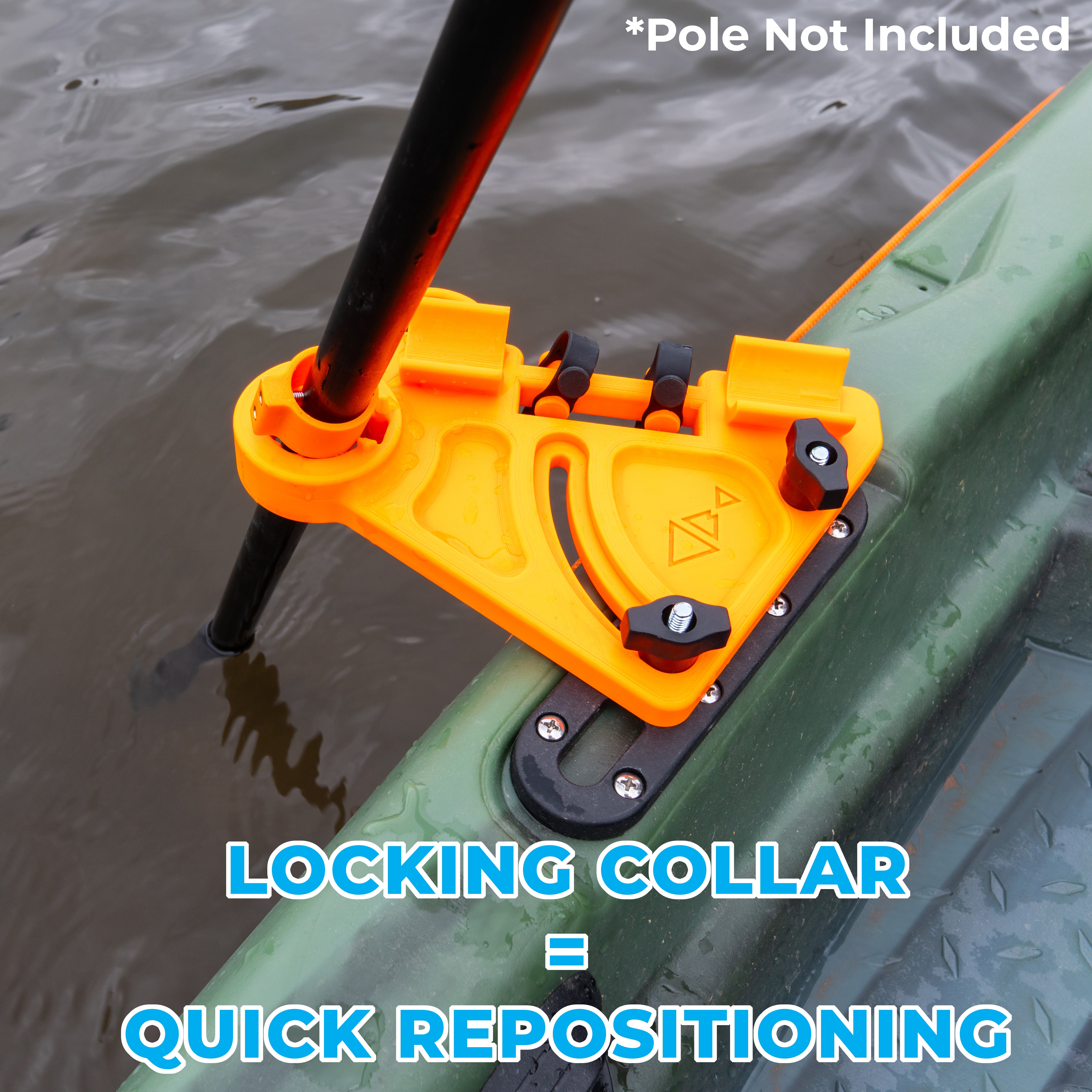 Kayak Stake Out Pole Holder with Adjustable Locking Collar