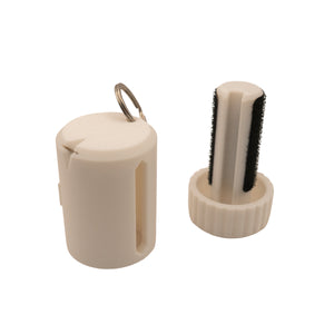 Waste line holder by Pesca Innovations showing both parts in white with a white background.