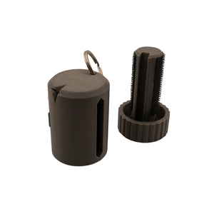 Waste line holder by Pesca Innovations showing both parts in gray with a white background.