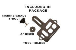 Diagram of included package items with text labels on a white background