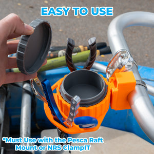 Raft Bait Container – Bait, Fly and Tackle Holder for Raft Frames with Magnetic Lid