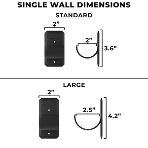 Fly rod tube holder single wall dimension image.