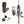Gray kayak fishing rod holder and mounting kit shown with a fishing rod, reel, and included hardware on a white background.