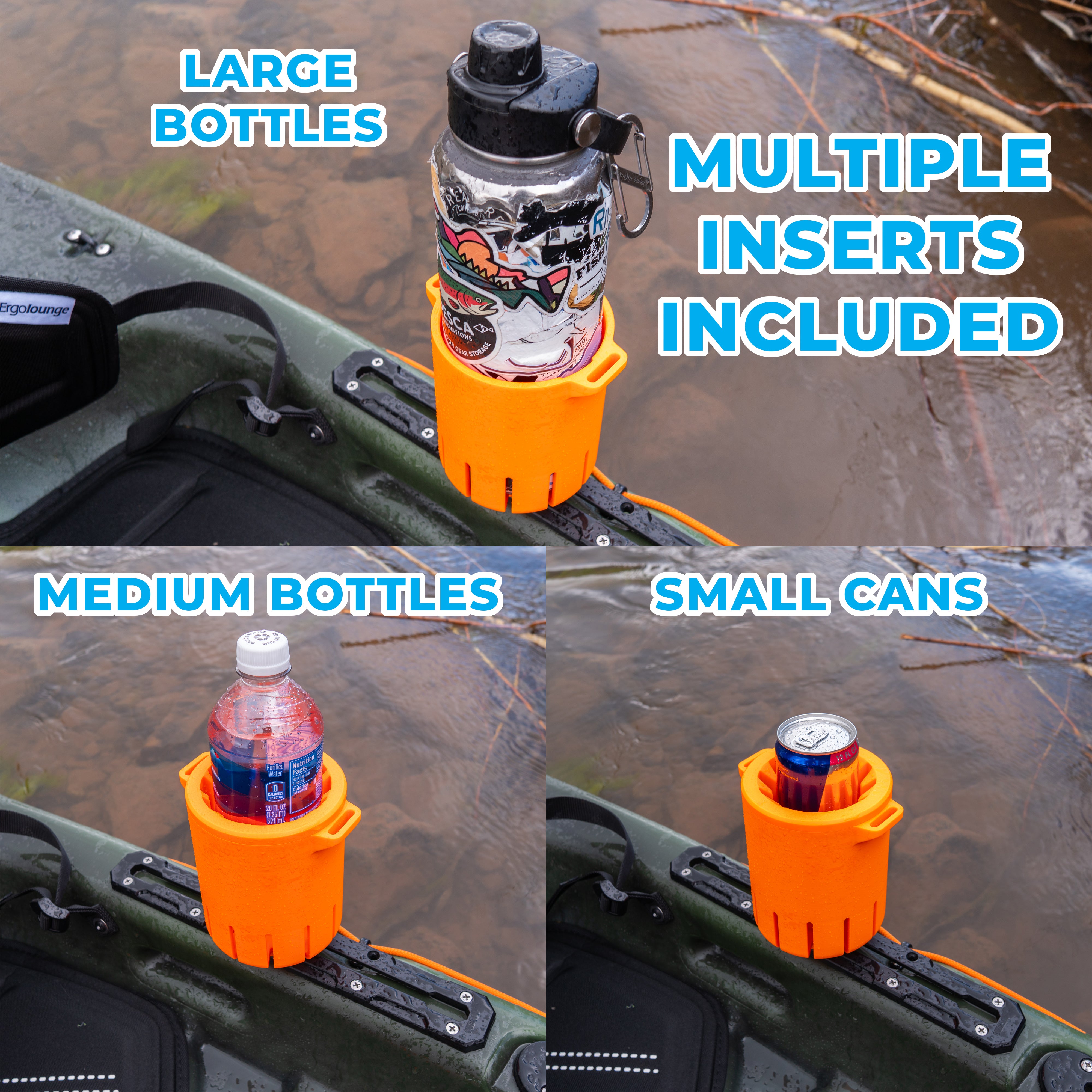 Kayak Cup Holder | T-Rail Mount | USA-Made