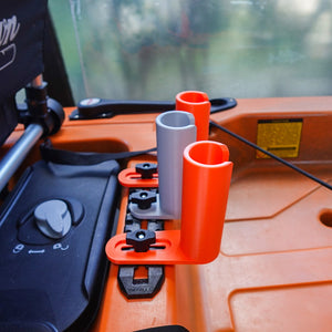 The Kayak Fishing Rod Holder by Pesca Innovations includes all hardware to install on any T-rail. 