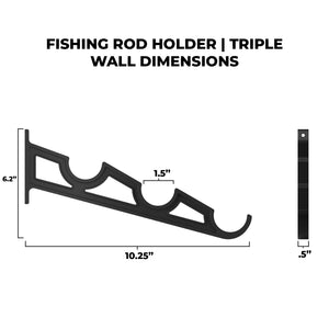 Fishing Rod Holder Triple Wall by Pesca Innovations dimension image