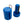 Waste line holder by Pesca Innovations in Blue opened up showing inside on white background. 
