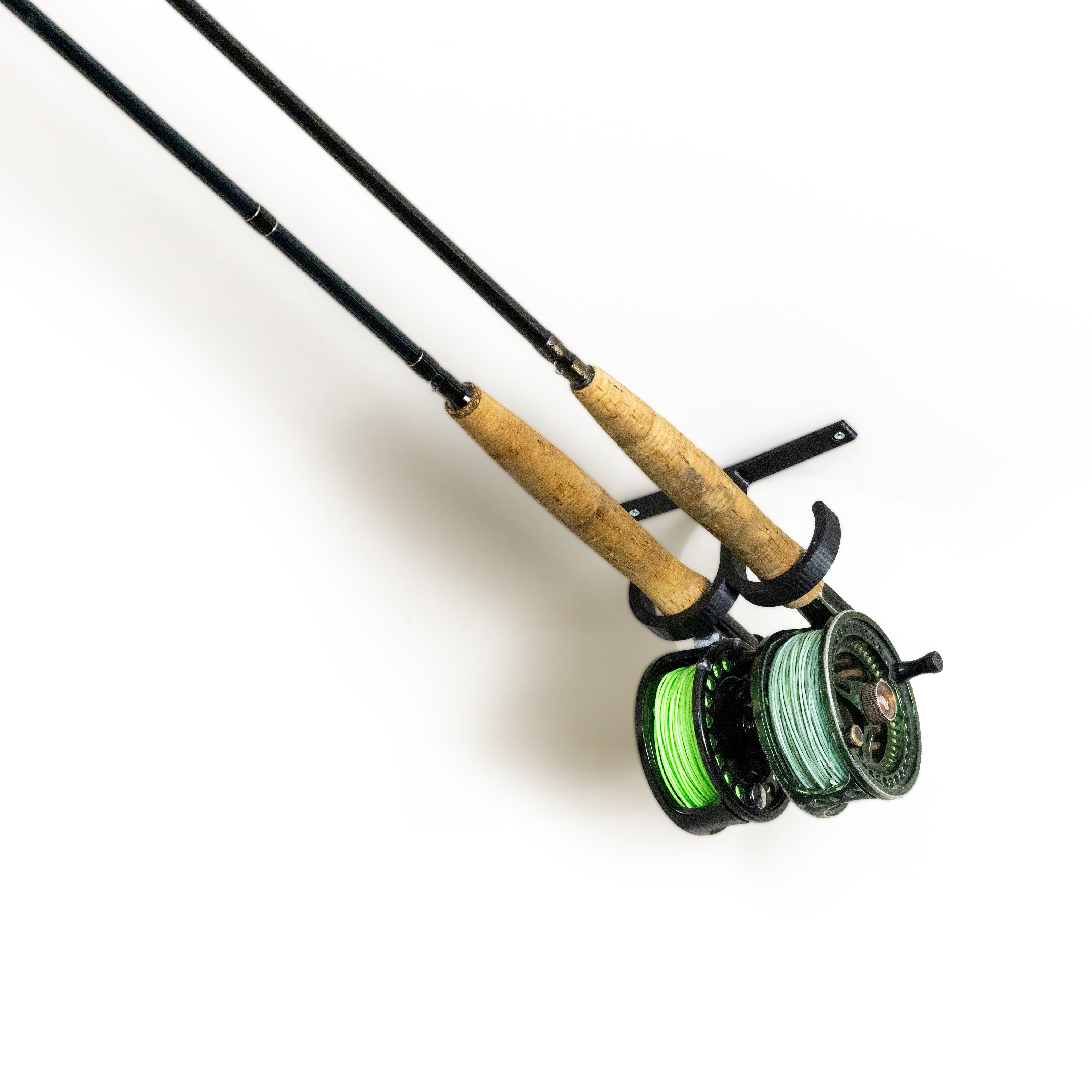 Fishing Rod Holder | Double Ceiling Black Fishing Rod Holder | Double Ceiling Black