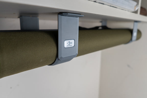 The Fly Rod Tube Holder Double Shelf by Pesca Innovations is made in the USA. 