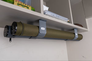 The Fly Rod Tube Holder Double Shelf by Pesca Innovations is easy to install with the provided hardware. 