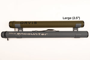 The Fly Rod Tube Holder Double Wall by Pesca Innovations is available in a two and a half inch tube diameter size. 