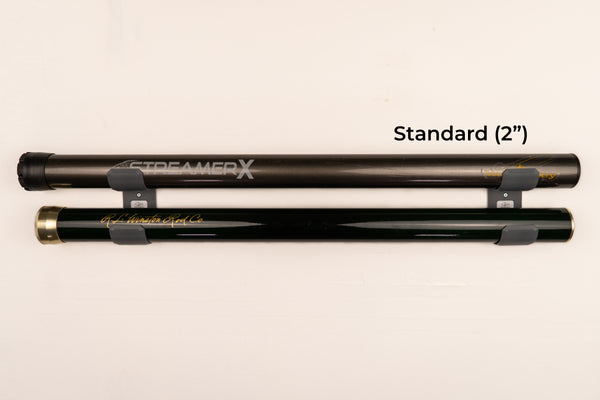 The Fly Rod Tube Holder Double Wall by Pesca Innovations is available in a standard two inch tube diameter size. 