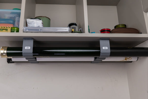 The Fly Rod Tube Holder Quad Shelf by Pesca Innovations is easy to install with the provided hardware. 