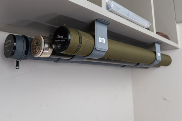 The Fly Rod Tube Holder Triple Shelf by Pesca Innovations is easy to install with the provided hardware. 
