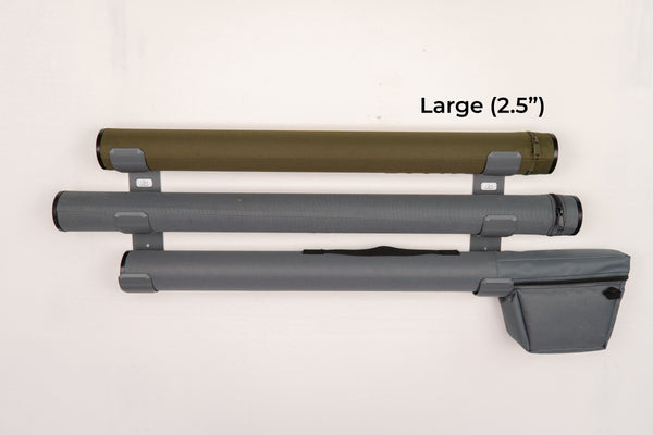 The Pesca Innovations Fly Rod Tube Holder Triple Wall comes in a two and a half inch diameter size. 