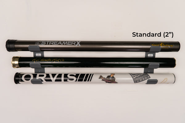 The Pesca Innovations Fly Rod Tube Holder Triple Wall comes in a two inch diameter size. 