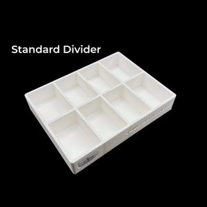 The Fly Shop Tray by Pesca Innovations is available with an eight-slot standard divider. 