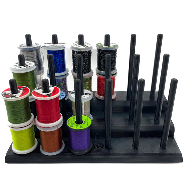 The Fly Tying Thread Holder for your Desk by Pesca Innovations is made for standard fly tying thread spools.