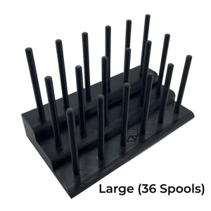 The Fly Tying Thread Holder for your Desk by Pesca Innovations is available in a large version which can hold thirty six thread spools. 