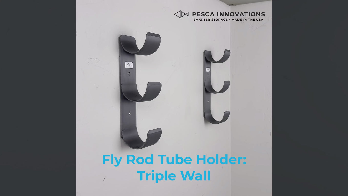 Fly Rod Tube Holder Wall Mount | Triple | Pesca Innovations