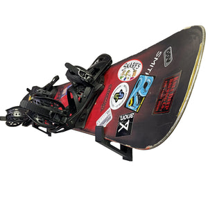 Side View of the Snowboard Holder Attachment. The Snowboard Holder Securely Stores Any Snowboard Against a Wall.
