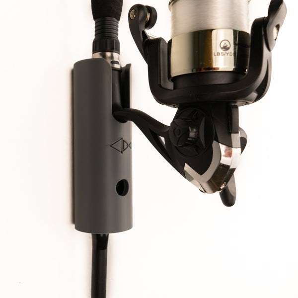 The Vertical Fishing Rod Holder Wall Mount Wall by Pesca Innovations is easy to install and includes all hardware.