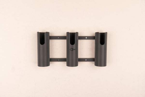 The Vertical Fishing Rod Holder: Triple by Pesca Innovations keeps your fishing rods safe and secure until you need them. 