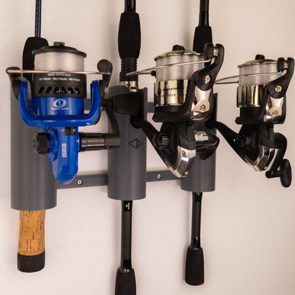 The Vertical Fishing Rod Holder: Triple by Pesca Innovations is easy to install and use and comes with all neccessary hardware. 